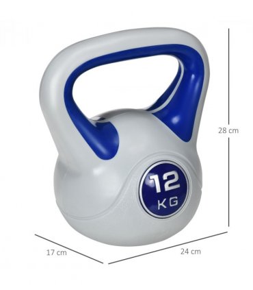 SPORTNOW 12kg Kettle Bell with Handle for Home Gym, Dark Blue and Grey