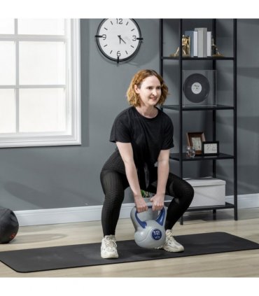 SPORTNOW 12kg Kettle Bell with Handle for Home Gym, Dark Blue and Grey