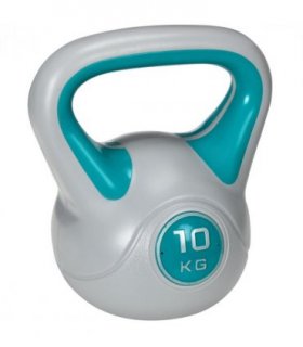 SPORTNOW 10kg Kettle Bell with Handle for Home Gym, Light Blue and Grey