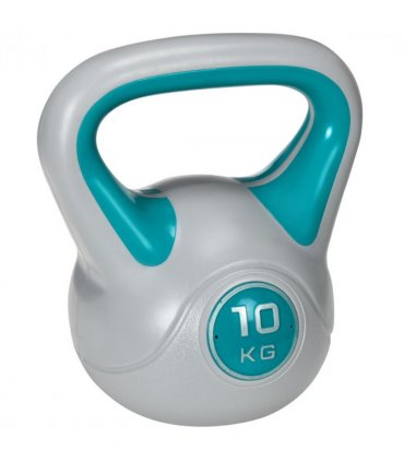 SPORTNOW 10kg Kettle Bell with Handle for Home Gym, Light Blue and Grey