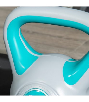 SPORTNOW 10kg Kettle Bell with Handle for Home Gym, Light Blue and Grey