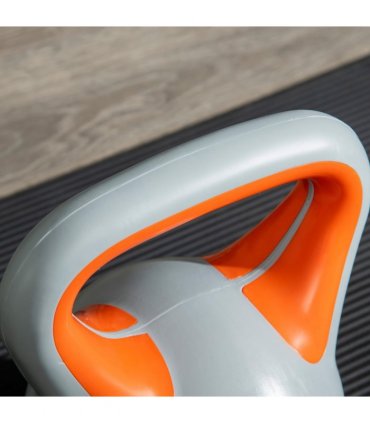 SPORTNOW 8kg Kettle Bell with Handle for Home Gym, Orange and Grey
