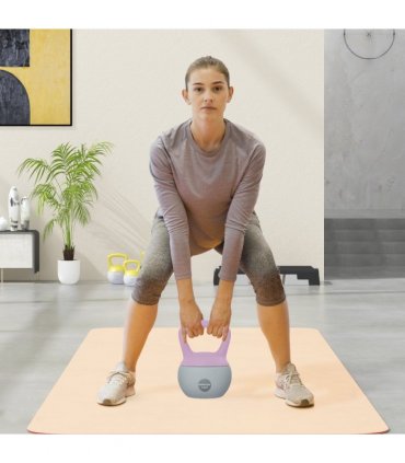 SPORTNOW 12KG Kettlebell with Soft Body and Non-Slip Handle, Purple, Grey