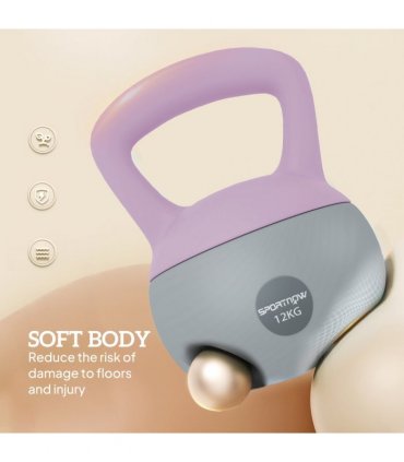 SPORTNOW 12KG Kettlebell with Soft Body and Non-Slip Handle, Purple, Grey