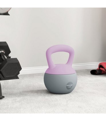 SPORTNOW 12KG Kettlebell with Soft Body and Non-Slip Handle, Purple, Grey