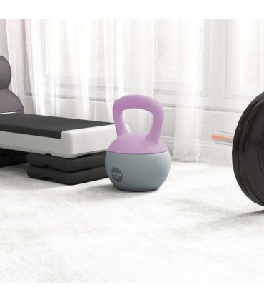 SPORTNOW 12KG Kettlebell with Soft Body and Non-Slip Handle, Purple, Grey