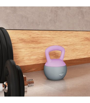 SPORTNOW 12KG Kettlebell with Soft Body and Non-Slip Handle, Purple, Grey