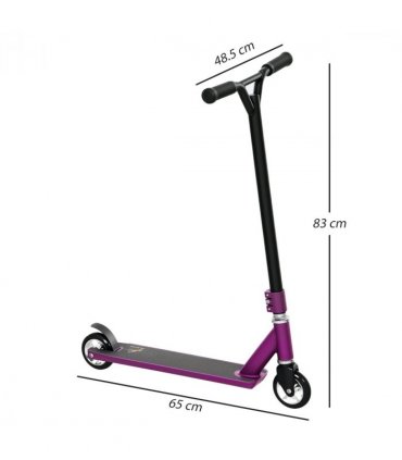 HOMCOM Stunt Scooter Entry Level Tricks Scooter for 14+ Beginners, Purple