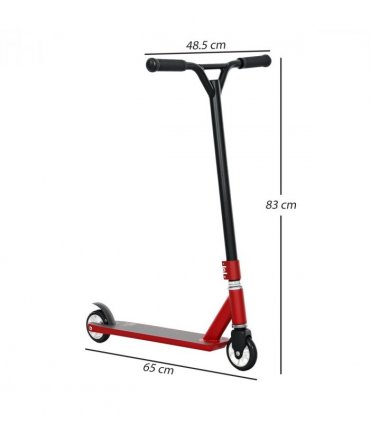 HOMCOM Stunt Scooter Entry Level Tricks Scooter for 14+ Beginners, Red