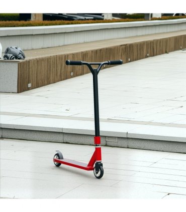 HOMCOM Stunt Scooter Entry Level Tricks Scooter for 14+ Beginners, Red