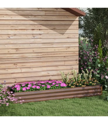Outsunny Galvanised Raised Bed for Garden, Outdoor Elevated Planter Box, Brown