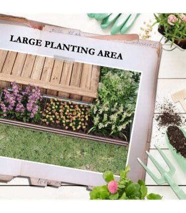 Outsunny Galvanised Raised Bed for Garden, Outdoor Elevated Planter Box, Brown