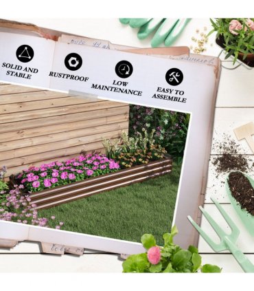 Outsunny Galvanised Raised Bed for Garden, Outdoor Elevated Planter Box, Brown