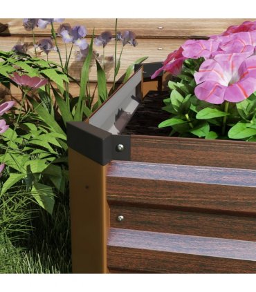 Outsunny Galvanised Raised Bed for Garden, Outdoor Elevated Planter Box, Brown