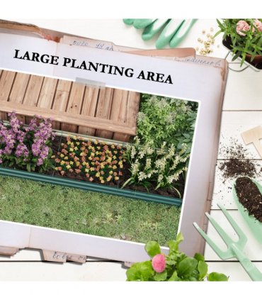 Outsunny Galvanised Raised Bed for Garden, Outdoor Elevated Planter Box Green
