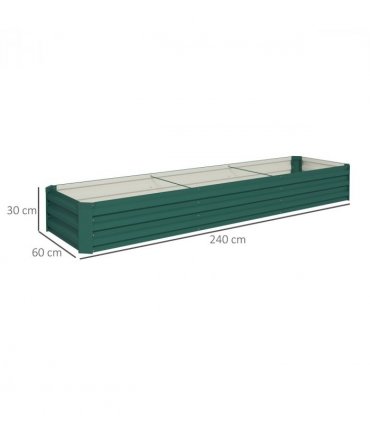 Outsunny Galvanised Raised Bed for Garden, Outdoor Elevated Planter Box Green