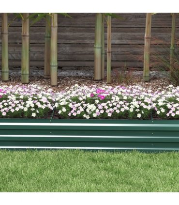 Outsunny Galvanised Raised Bed for Garden, Outdoor Elevated Planter Box Green