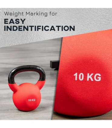 HOMCOM 10KG Kettlebell with Soft Body and Non-Slip Handle, Red