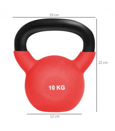 HOMCOM 10KG Kettlebell with Soft Body and Non-Slip Handle, Red