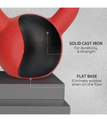 HOMCOM 10KG Kettlebell with Soft Body and Non-Slip Handle, Red