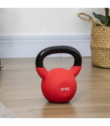 HOMCOM 10KG Kettlebell with Soft Body and Non-Slip Handle, Red