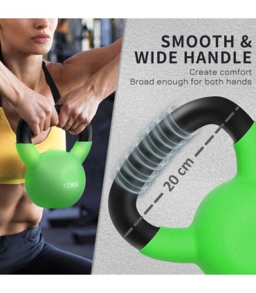 HOMCOM 12KG Kettlebell with Soft Body and Non-Slip Handle, Green
