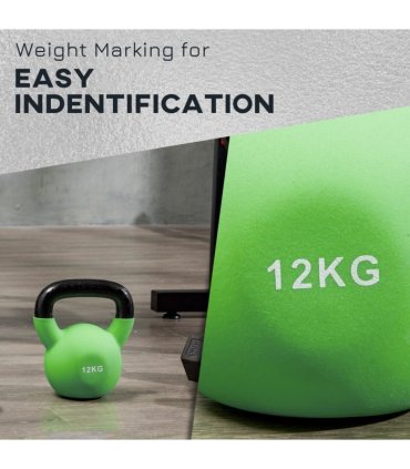 HOMCOM 12KG Kettlebell with Soft Body and Non-Slip Handle, Green