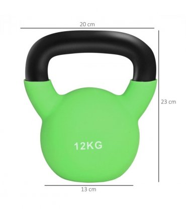 HOMCOM 12KG Kettlebell with Soft Body and Non-Slip Handle, Green