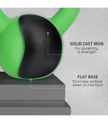 HOMCOM 12KG Kettlebell with Soft Body and Non-Slip Handle, Green