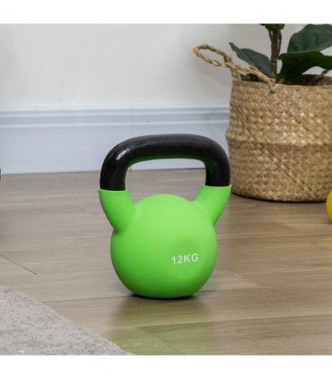 HOMCOM 12KG Kettlebell with Soft Body and Non-Slip Handle, Green