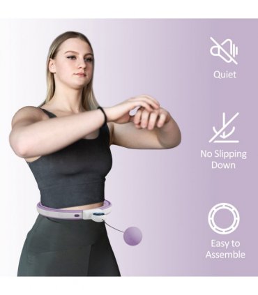 SPORTNOW Smart Weighted Hula Hoop with 16 Detachable Knots, Purple