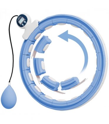 SPORTNOW Smart Weighted Hula Hoop with 16 Detachable Knots, Light Blue