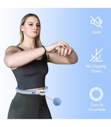 SPORTNOW Smart Weighted Hula Hoop with 16 Detachable Knots, Light Blue