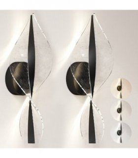 HOMCOM Led Wall Lamp 2 Pack, Modern Indoor Spiral Wall Light, Black