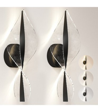 HOMCOM Led Wall Lamp 2 Pack, Modern Indoor Spiral Wall Light, Black