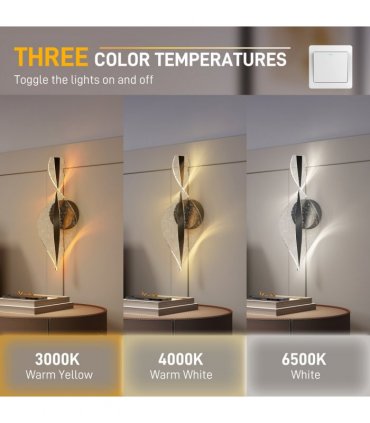 HOMCOM Led Wall Lamp 2 Pack, Modern Indoor Spiral Wall Light, Black