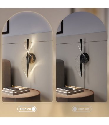 HOMCOM Led Wall Lamp 2 Pack, Modern Indoor Spiral Wall Light, Black