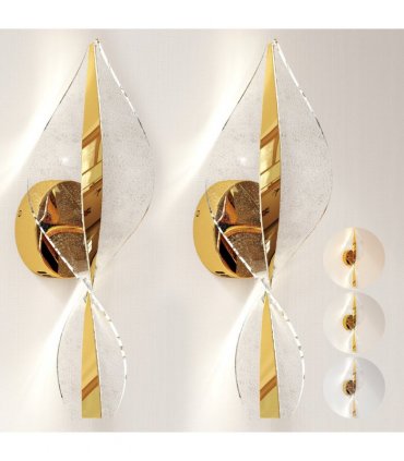 HOMCOM Led Wall Lamp 2 Pack, Modern Indoor Spiral Wall Light, Gold