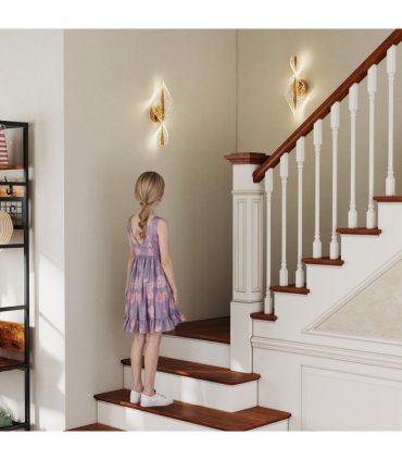 HOMCOM Led Wall Lamp 2 Pack, Modern Indoor Spiral Wall Light, Gold