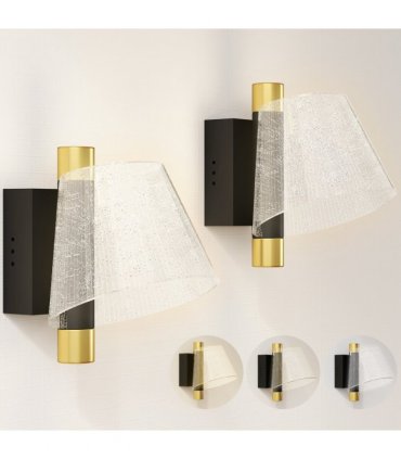 HOMCOM Led Wall Lamp 2 Pack, Modern Indoor Starry Wall Light, Black