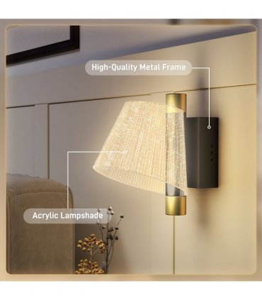 HOMCOM Led Wall Lamp 2 Pack, Modern Indoor Starry Wall Light, Black