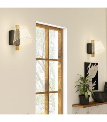 HOMCOM Led Wall Lamp 2 Pack, Modern Indoor Starry Wall Light, Black