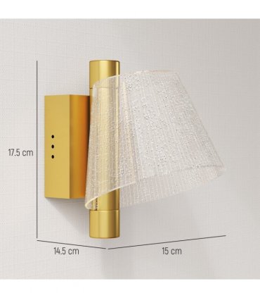 HOMCOM Led Wall Lamp 2 Pack, Modern Indoor Starry Wall Light, Gold