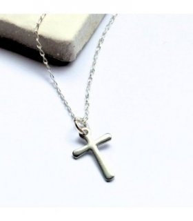 Silver Cross Charm Necklace