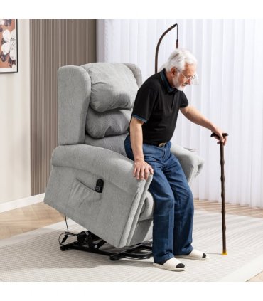 HOMCOM Power Lift Recliner Chair for Elderly with Remote Control, Grey