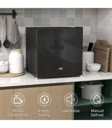 HOMCOM 35L Tabletop Freezer with Removable Wire Shelf and Two Keys, Black