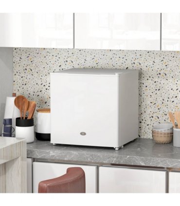 HOMCOM 35L Tabletop Freezer with Removable Wire Shelf and Two Keys, White