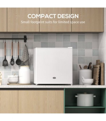 HOMCOM 35L Tabletop Freezer with Removable Wire Shelf and Two Keys, White