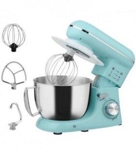 HOMCOM Electric Stand Mixer, 4.5L Food Mixer with Dough Hook, Whisk, Blue