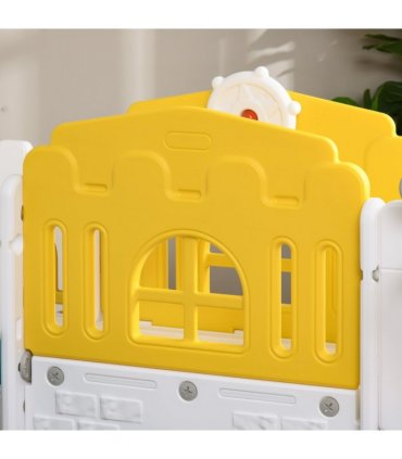AIYAPLAY 7 in 1 Toddler Slide with Basketball Hoop, for 1-3 Years, Yellow